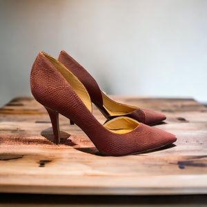 Nine West, Size 9.5, Burgundy Multi Patterned High Heels